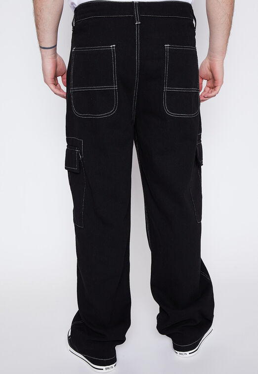 Jeans Hombre Negro Cargo Contraste Family Shop