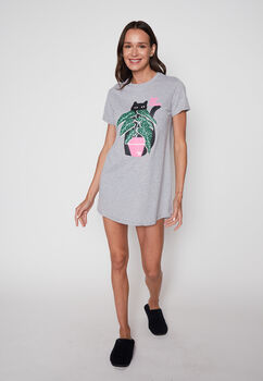 Mujer  Pijama  Gris  Gato Family Shop