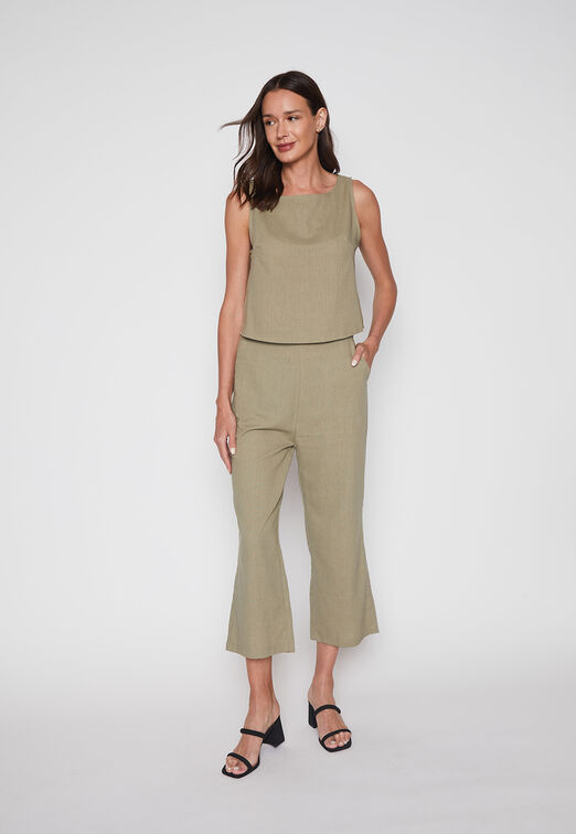 Blusa Mujer Verde Lino Sets Family Shop