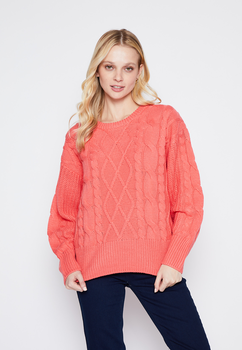 Sweater Mujer Coral Trenzado Family Shop