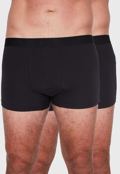 Hombre  Boxer 2 Pares  Negro  Medio Liso Family Shop