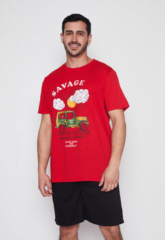 Polera Hombre Rojo Basic Family Shop