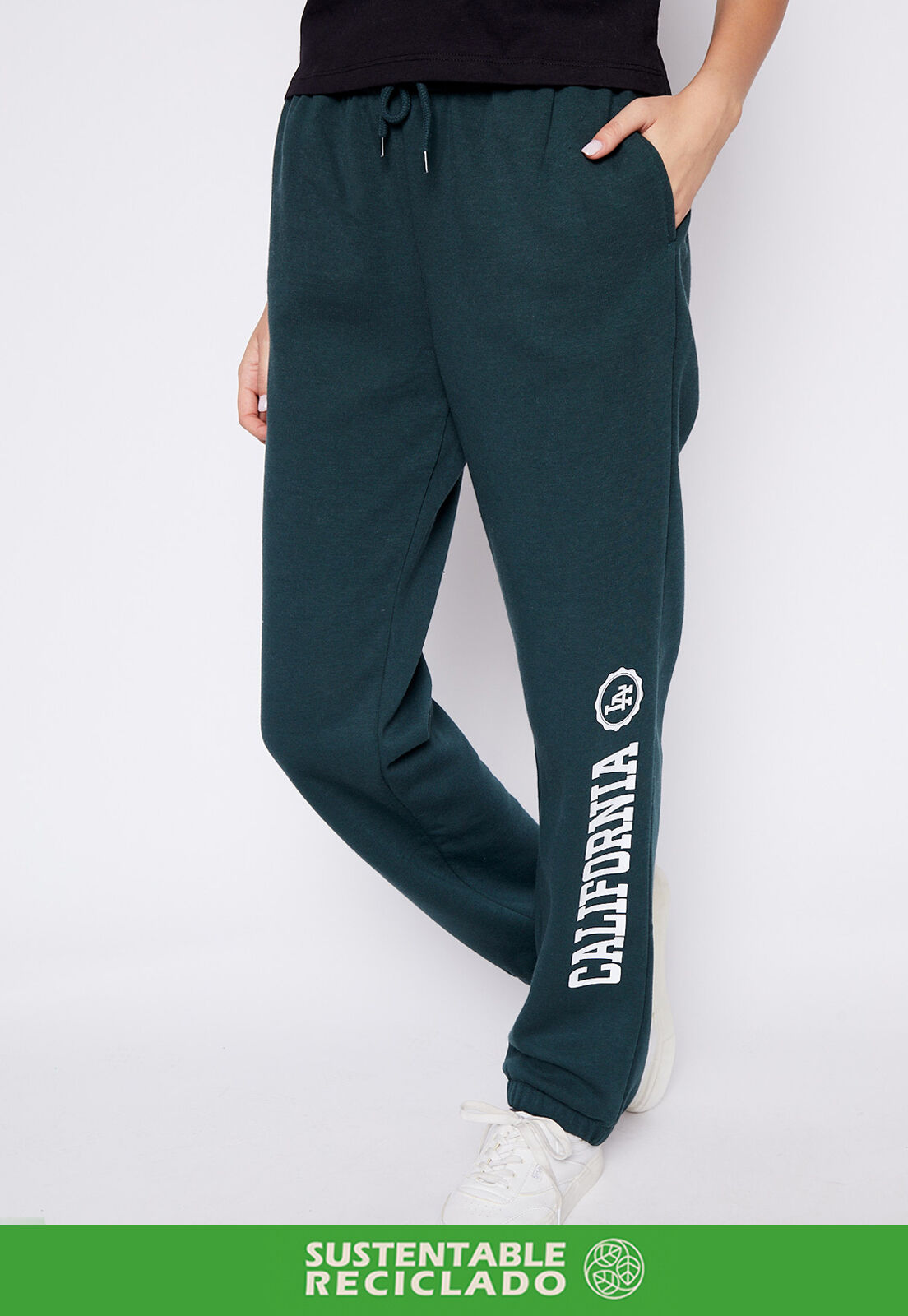 Pantalon discount verde petroleo