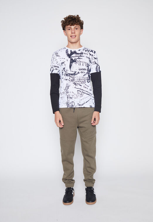Polera Lolo Blanco Doble Mangas Family Shop