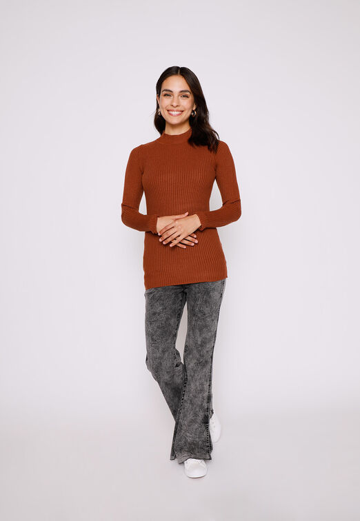 Sweater Mujer Caramelo Canuton Cuello Alto Family Shop