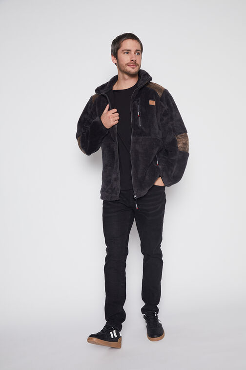 Chaqueta Hombre Gris Peluda Family Shop