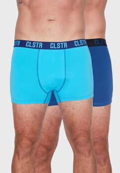 Hombre  Boxer 2 Pares  Azul  Medio Liso Family Shop