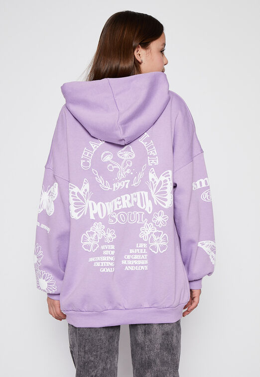 Poleron Oversize Blooming Lila Family Shop
