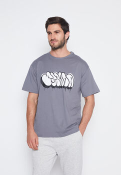 Polera Hombre Gris Grafifiti Relax Family Shop