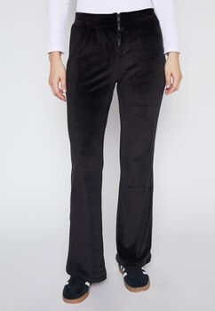 Pantalon De Buzo Mujer Negro Plush Piping Family Shop