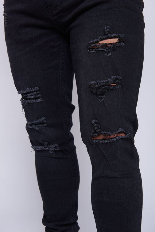Jeans Destroyed Skinny Negro Family Shop