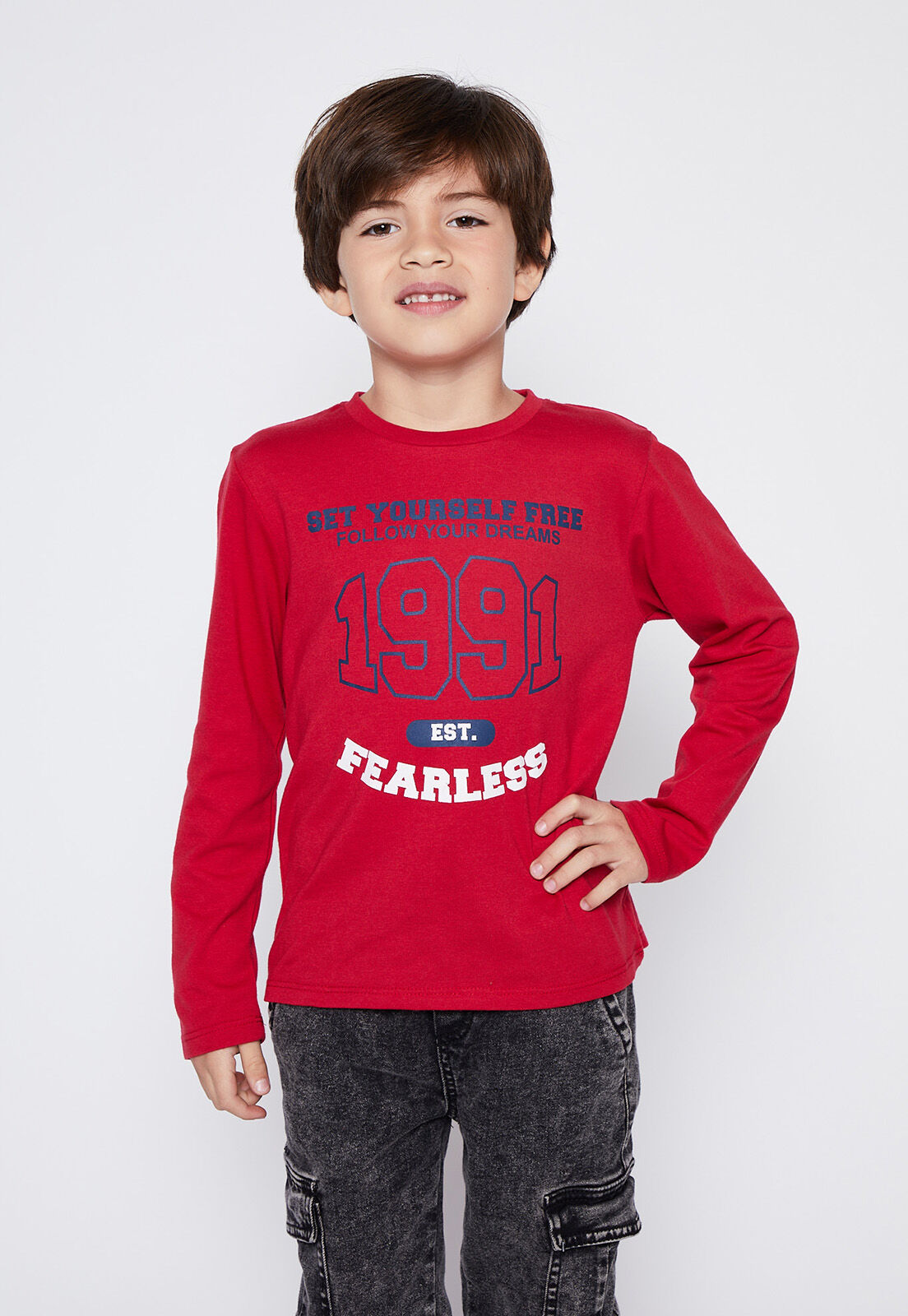 Polera Nino Rojo Color Family Shop