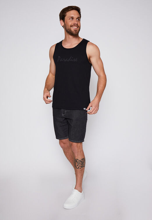Polera Basic Color Print Negro Family Shop