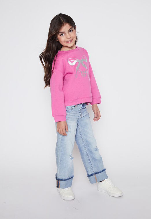 Poleron Nina Fucsia Folia Lazo Family Shop