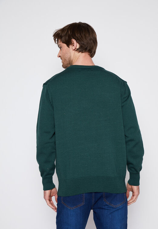 Sweater Hombre Verde Cuello Redondo Basico Family Shop