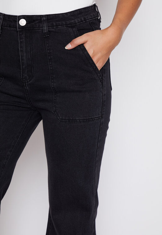 Jeans Mujer Negro Wide Leg Family Shop