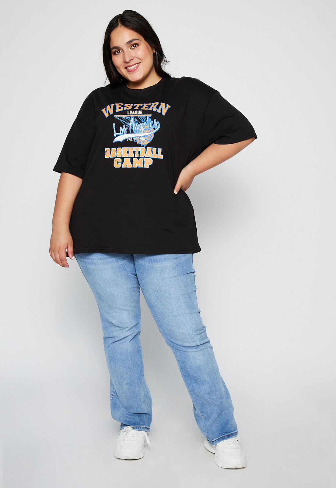Polera Plus Size Western Oversize Negro Family Shop