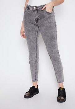 Jeans Mujer Gris Strass Pitillo Family Shop