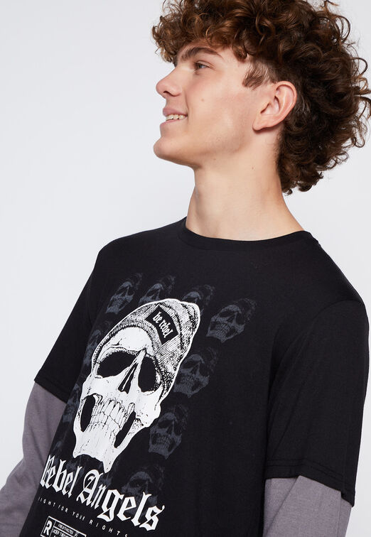 Polera Lolo Negro Calavera Family Shop