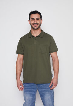 Polera Hombre Verde Pique Basic Family Shop