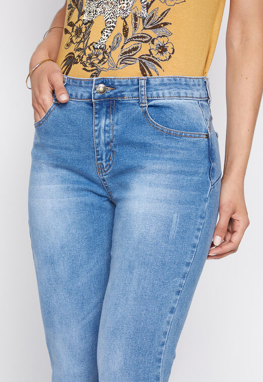 Jeans Flare Apertura Costado Azul Family Shop