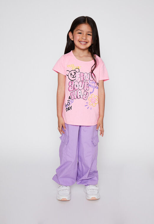 Polera Nina Rosado Grafitti Family Shop