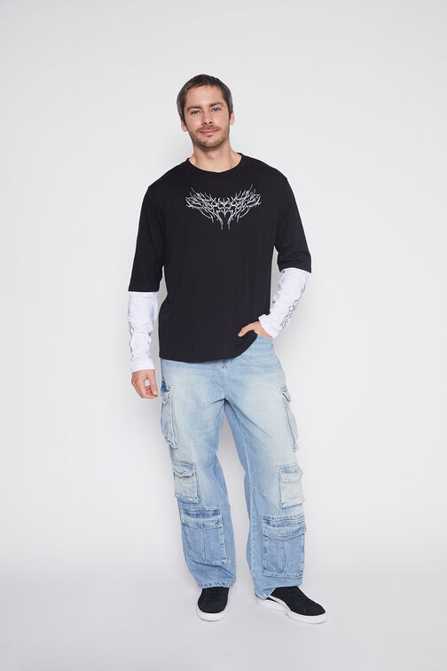 Polera Hombre Negro Metal Family Shop