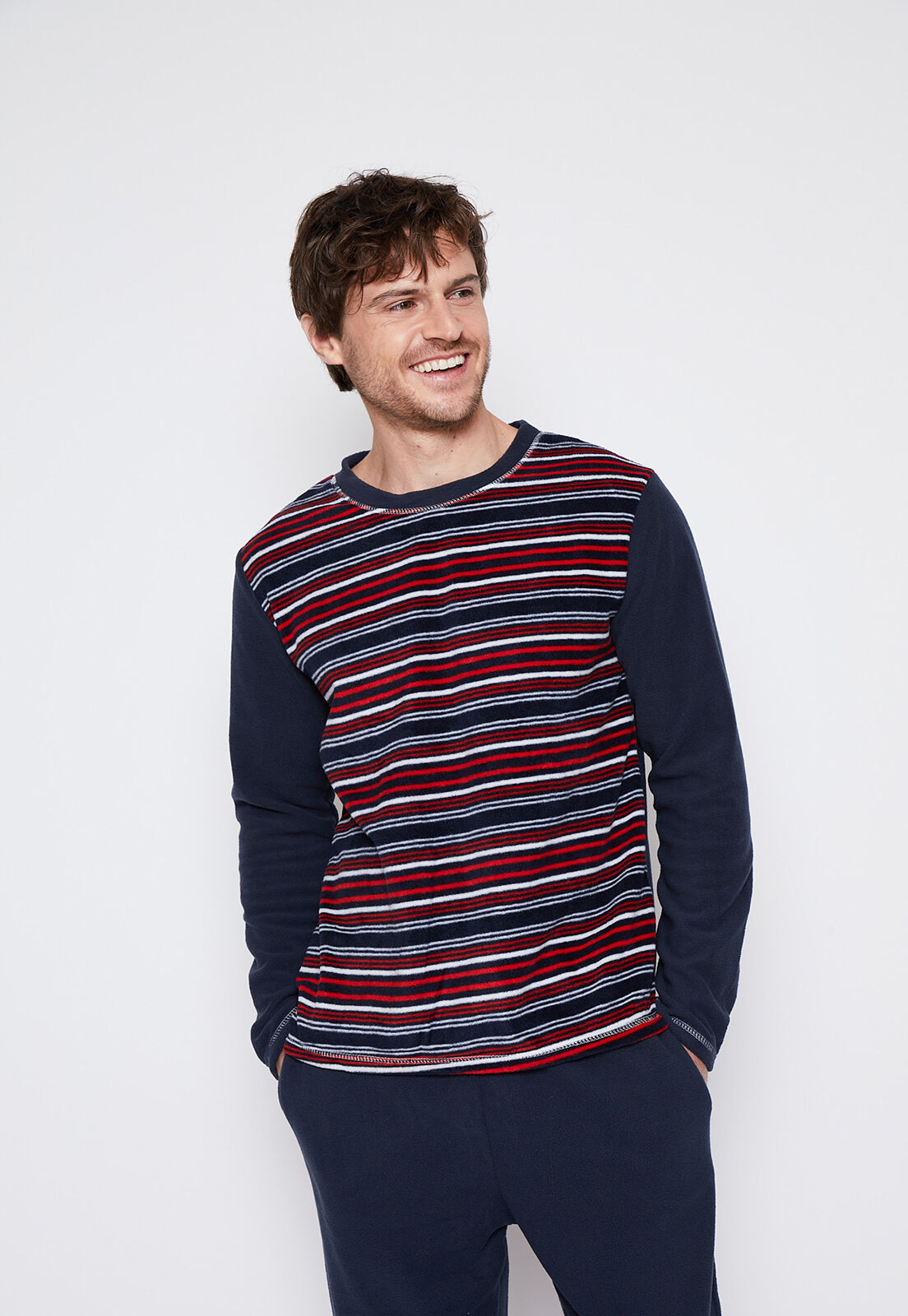 Pijama Hombre Rojo Polar Diseno Family Shop