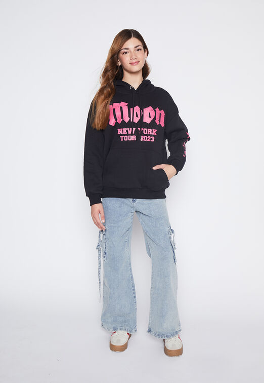 Poleron Lola Negro Letras Trend Family Shop