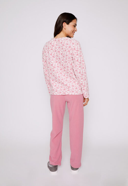 Pijama Mujer Rosado Polar Liso Family Shop