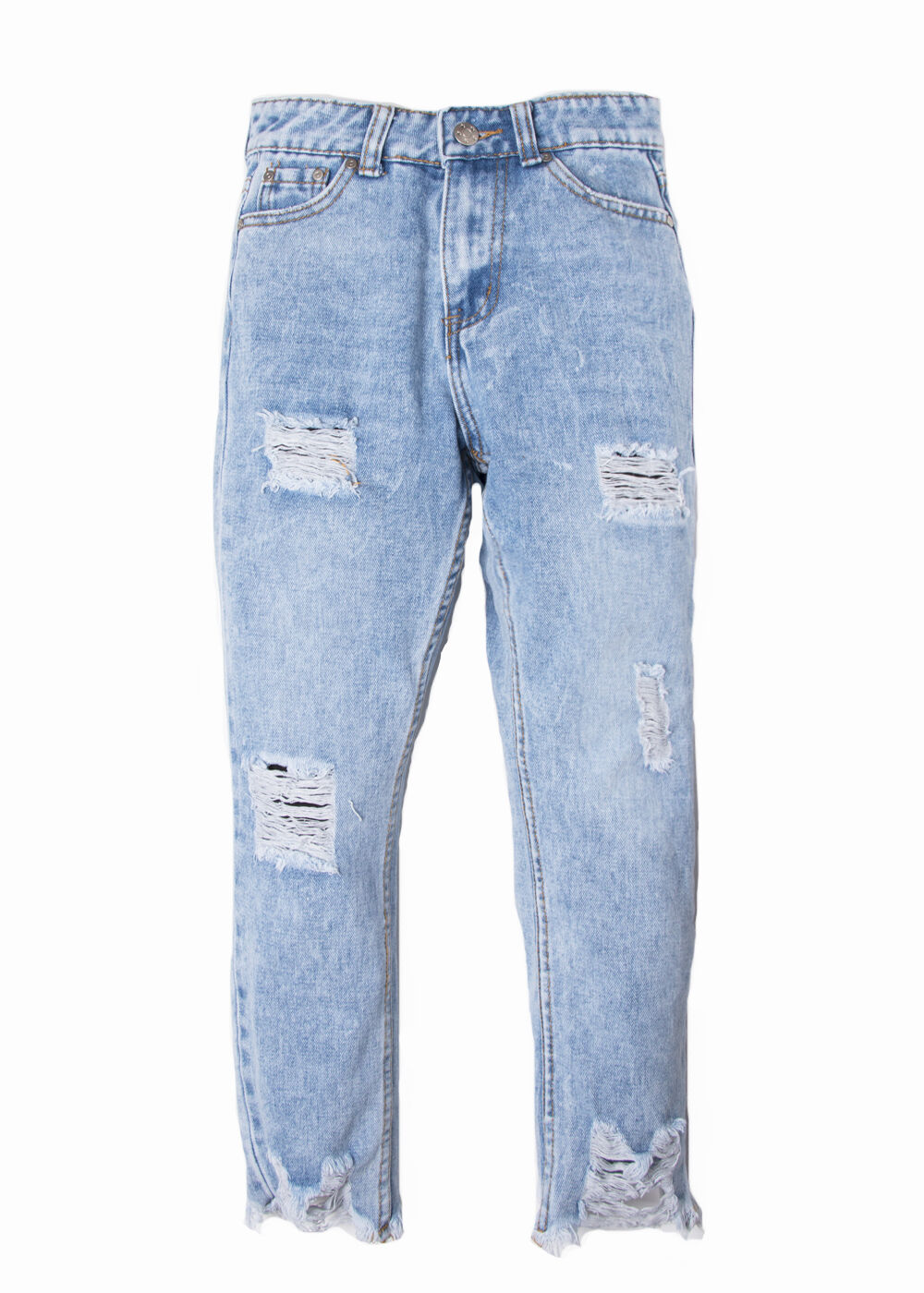 JEANS TEEN NINA MOM DESTROYED LIGHT BLUE