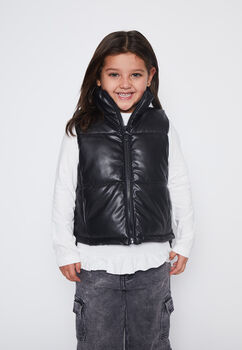 Parka Nina Negro Sin Mangas  Family Shop
