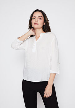 Blusa Mujer Blanco Strass Family Shop