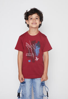 Polera Nino Rojo Basico Family Shop
