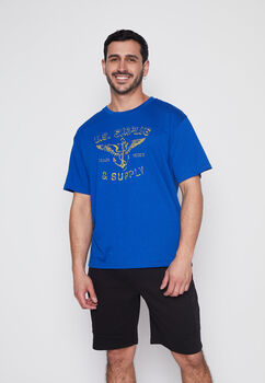 Polera Hombre Azul Basic Color Family Shop