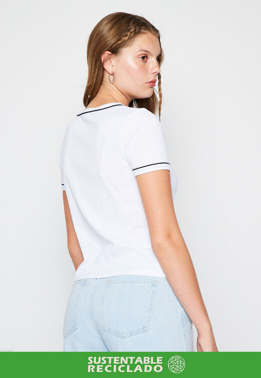 Polera Canuton Piping Blanco Family Shop