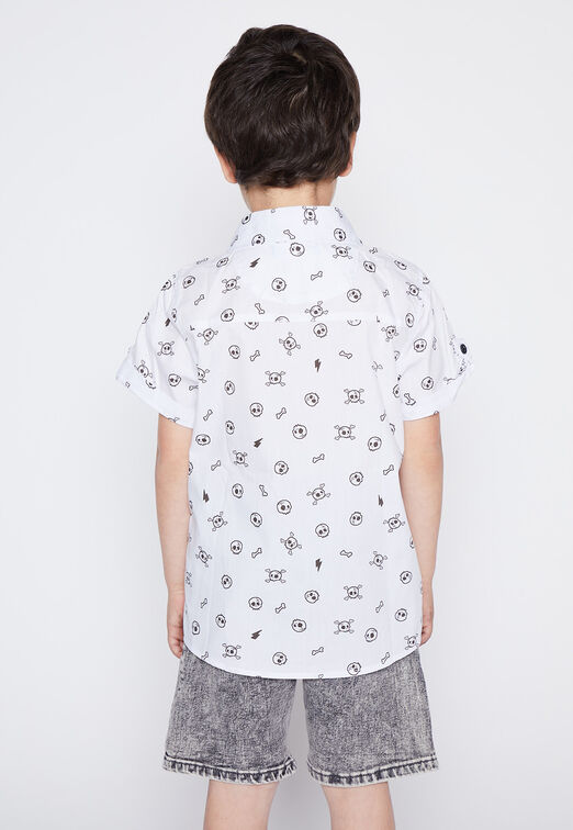 Camisa Nino Blanco Full Print Family Shop