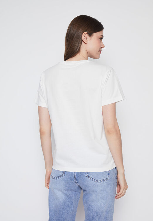 Polera Mujer Blanco Guinda Family Shop