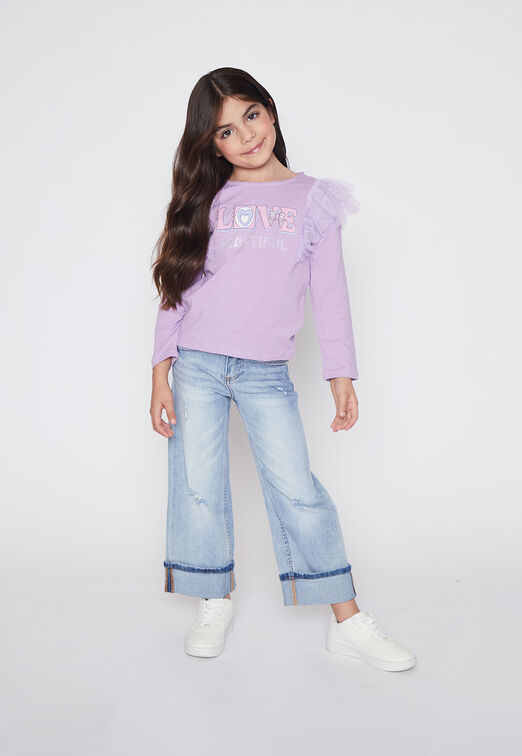 Polera Nina Lila Full Hombro Family Shop