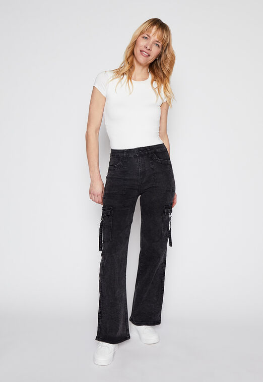 Jeans Wide Leg Cargo Gris Family Shop