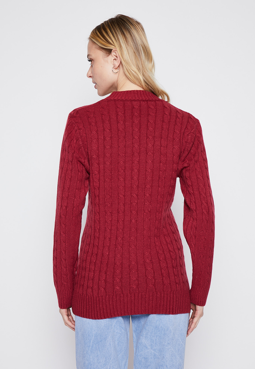 Sweater Mujer Burdeo Trenzas Family Shop