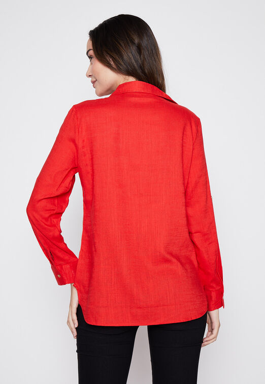 Blusa Mujer Rojo Lino Family Shop