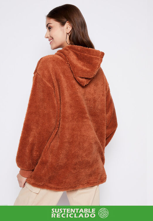 Poleron Peludo Oversize Caramelo Family Shop