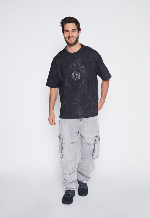 Polera Hombre Gris Manchas Family Shop