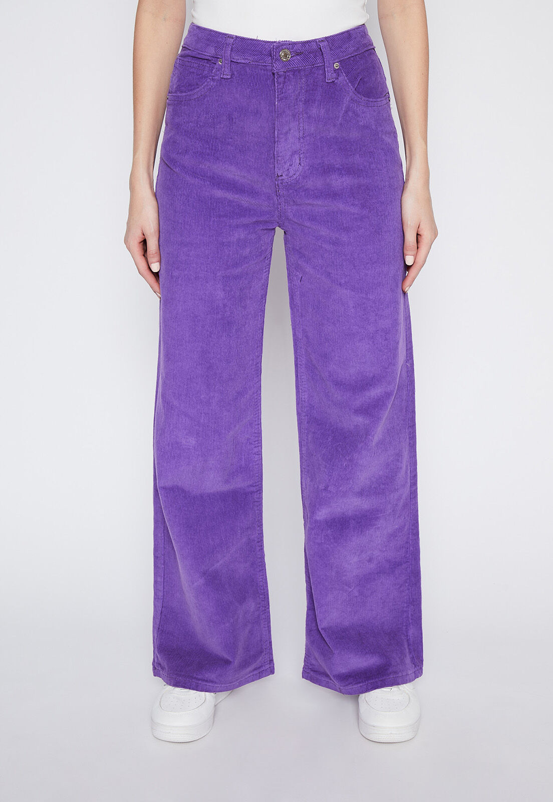 Pantalon Mujer Morado Wide Leg Cotele Family Shop