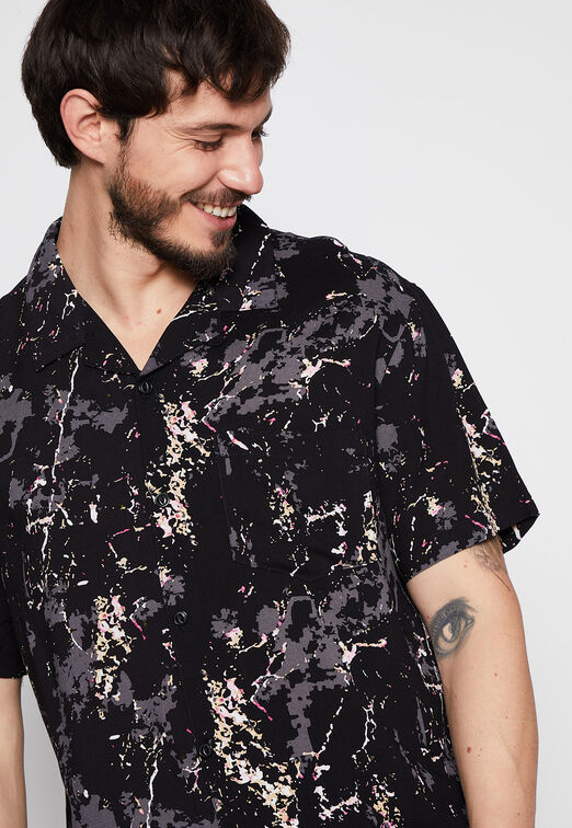 Camisa Manga Corta Guay Dark Gris Family Shop