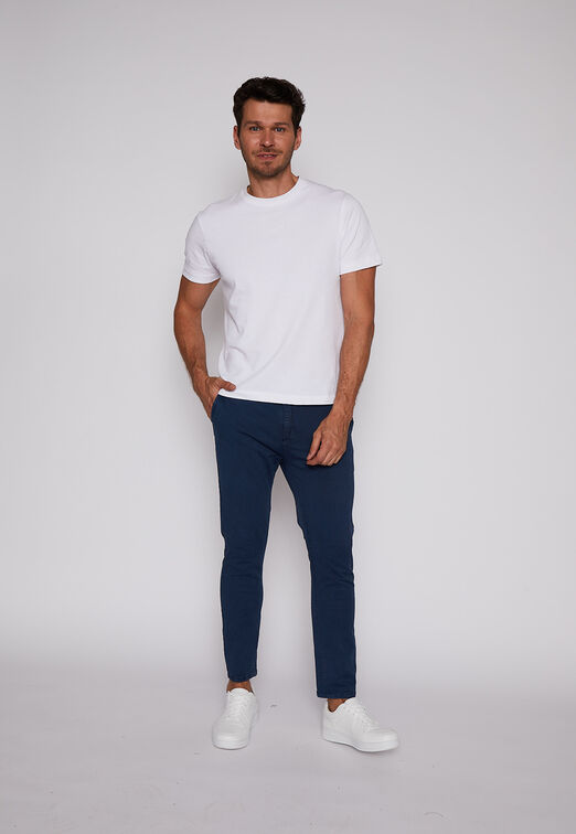 Pantalon Slim Fit Chino Azul Family Shop