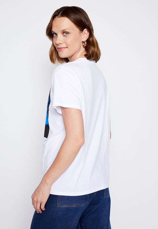 Polera Manga Corta Startling World Blanco Family Shop