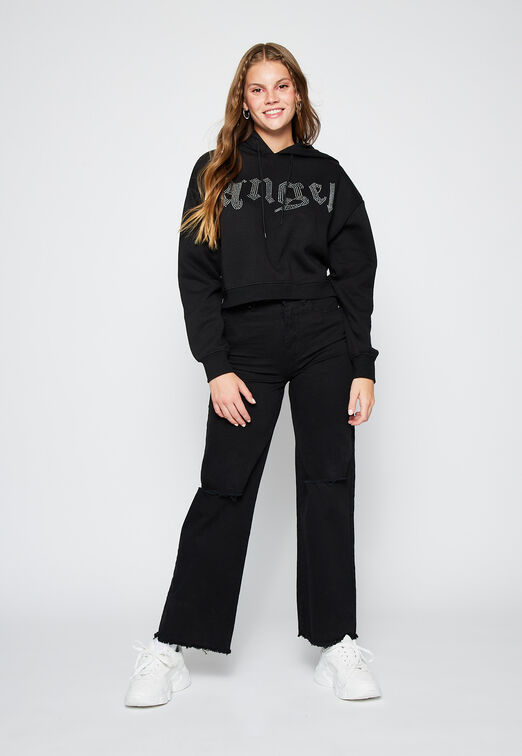 Poleron Strass Angel Negro Family Shop