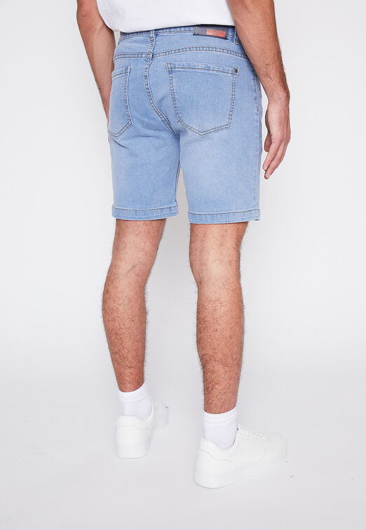 Bermuda Denim Basico Elasticado Celeste Family Shop